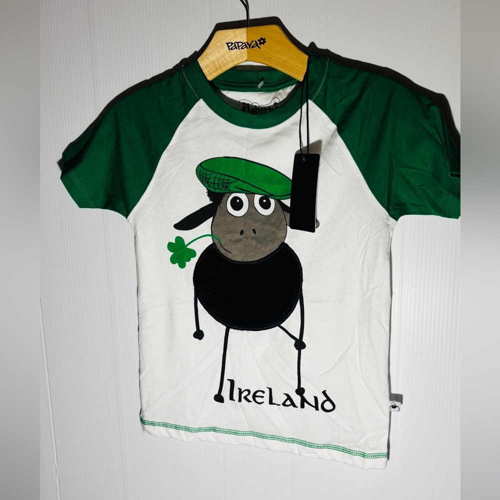 Tela Kids Green and White Sheep T-Shirt